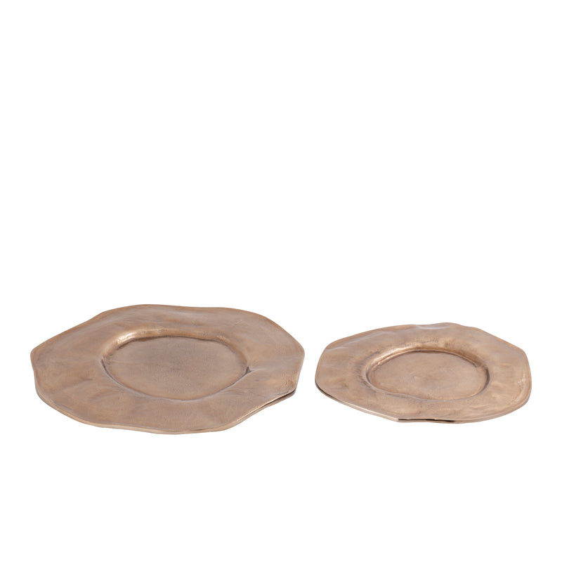 Linke BrownGold Aluminum Wavy Organic Plate L