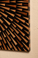 Jordie Brown Wooden Rect Wall Panel Round Pattern