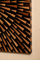 Jordie Brown Wooden Rect Wall Panel Round Pattern