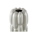 Seanis Grey Round Ceramic Vase Block Pattern L
