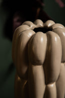 Seanis Grey Round Ceramic Vase Block Pattern L