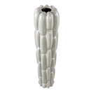 Seanis Grey Round Ceramic Vase Block Pattern L