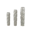 Seanis Grey Round Ceramic Vase Block Pattern L