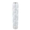 Seanis White Round Ceramic Vase Block Pattern M