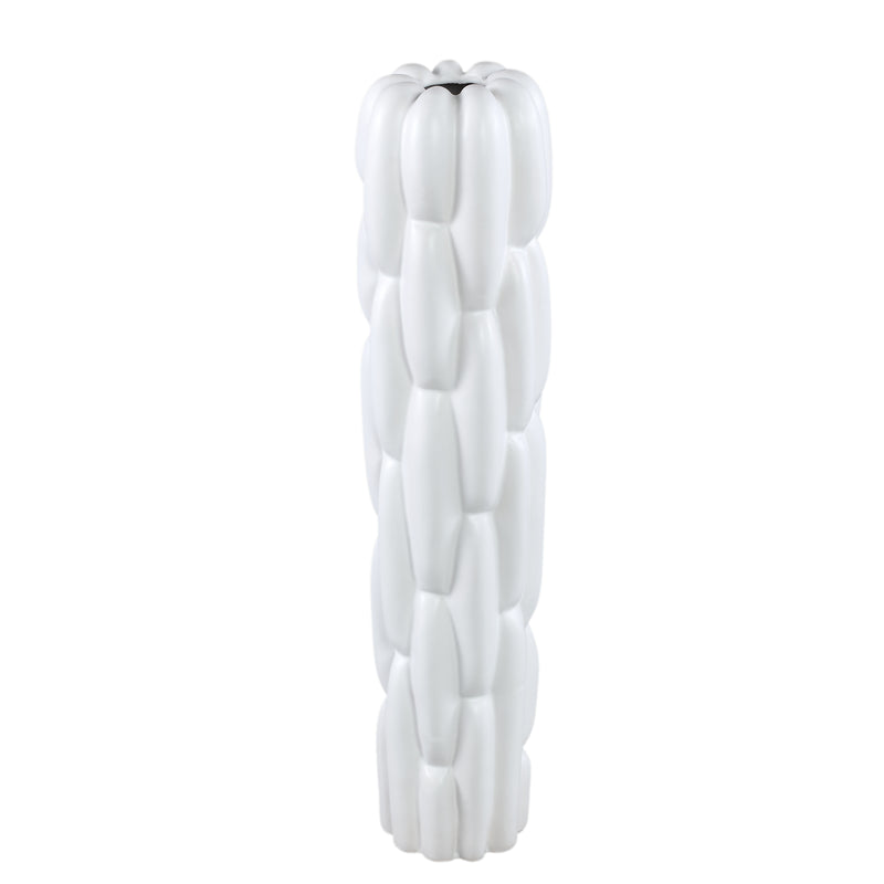 Seanis White Round Ceramic Vase Block Pattern M