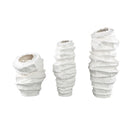 Aharon White Ceramic Irregular Shaped Vase Slim L