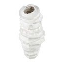 Aharon White Ceramic Irregular Shaped Vase Slim L