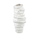 Aharon White Ceramic Irregular Shaped Vase Slim L