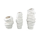 Aharon White Ceramic Irregular Shaped Vase Slim L