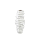 Aharon White Ceramic Irregular Shaped Vase Slim S