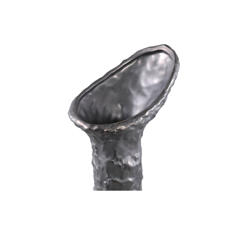 Shennen Antracite Ceramic Vase Leave Shaped Top L