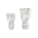 Violettee White Ceramic Wavy Vase Dot Pattern S