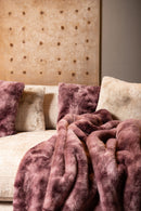 Linde Burgundy Faux Fur Plaid In Giftbox