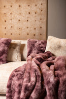 Linde Burgundy Faux Fur Cushion Square S