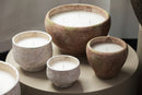 Pedro Brown Cement Outdoor Candle Striped M