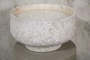 Haily White Cement Outdoor Candle On Base M