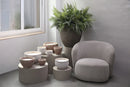 Haily White Cement Outdoor Candle On Base S