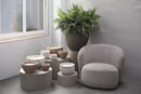Sarai White Cement Outdoor Candle Rounded XL