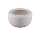 Sarai White Cement Outdoor Candle Rounded L