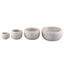 Sarai White Cement Outdoor Candle Rounded S
