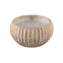 Elora Brown Cement Outdoor Candle Ribbed XL
