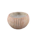 Elora Brown Cement Outdoor Candle Ribbed L