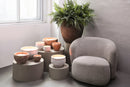 Elora Brown Cement Outdoor Candle Ribbed M