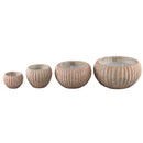 Elora Brown Cement Outdoor Candle Ribbed M