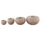 Elora Brown Cement Outdoor Candle Ribbed M