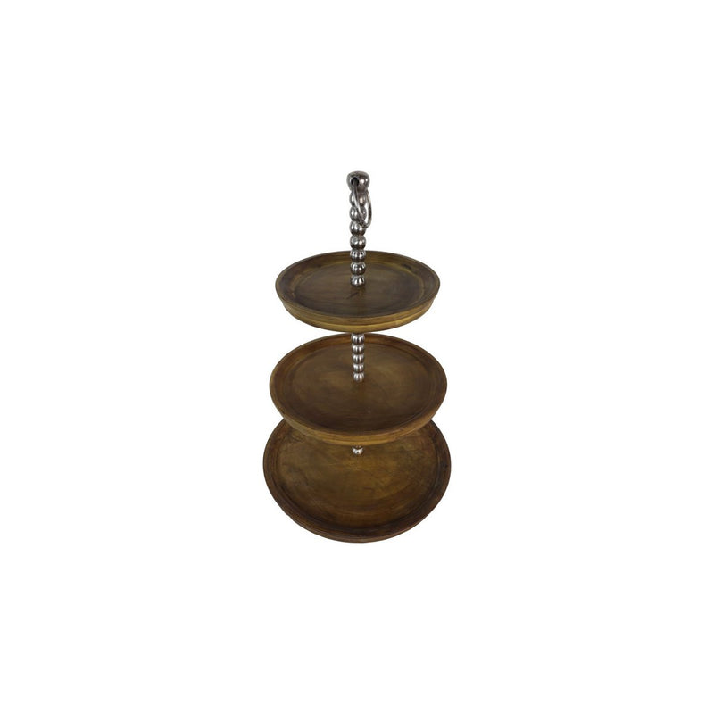 Etagere nikkel hout