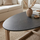 Ovale marmeren salontafel - zwart