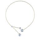 Forever Floating Crystals Necklace - Crystal Gold
