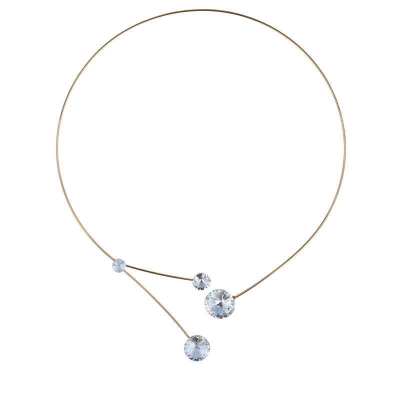 Forever Floating Crystals Necklace - Crystal Gold