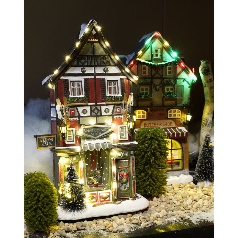 LuVille Kerstdorp Miniatuur Wintersportwinkel