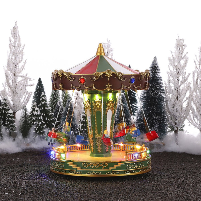 LuVille Kerstdorp Miniatuur Kermisattractie Zweefmolen