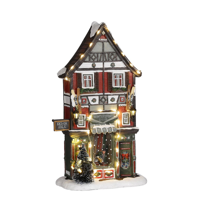LuVille Kerstdorp Miniatuur Wintersportwinkel