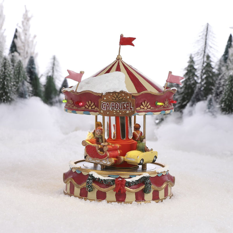 LuVille Kerstdorp Miniatuur Kleine Draaimolen