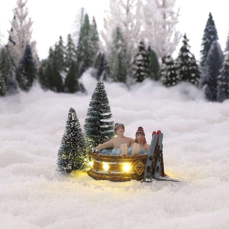 LuVille Kerstdorp Miniatuur Bubbelbad in het Bos