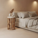 Atjeh bijzettafel marmer wit