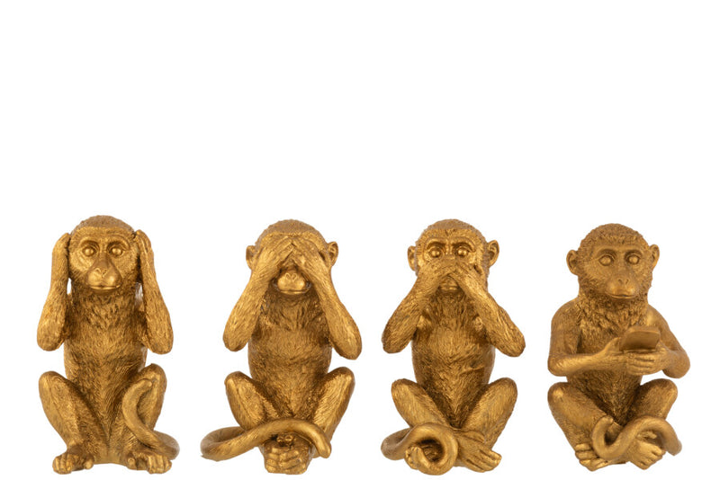 J-Line aapje horen zien zwijgen mobiel goud
