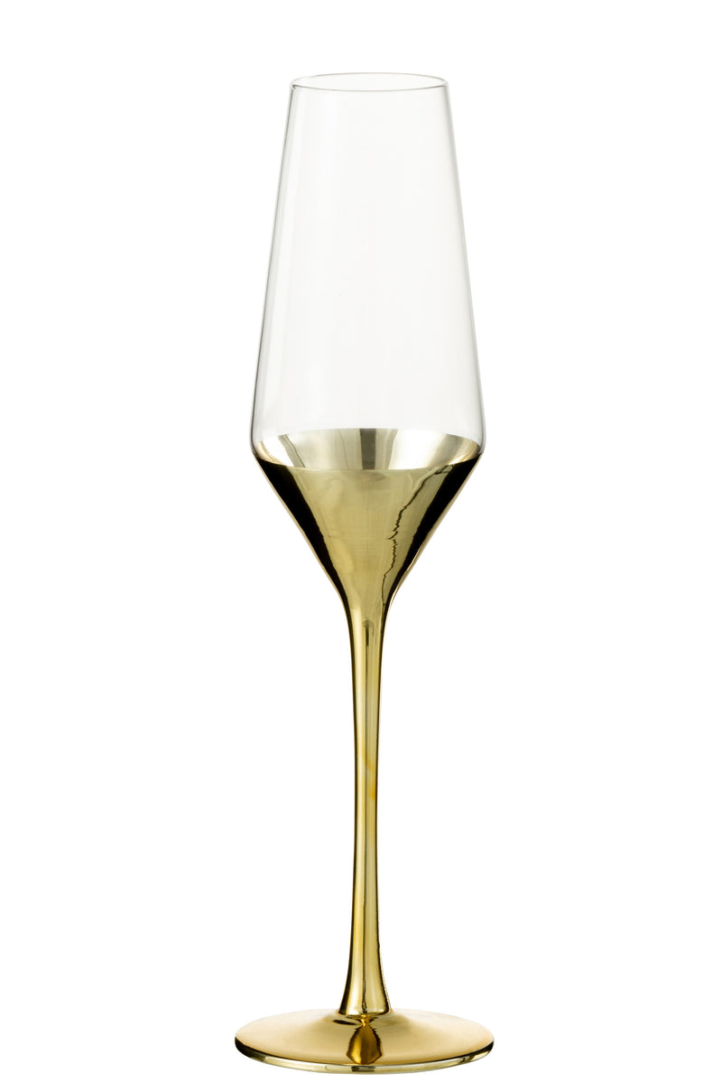 Champagneglas goud transparant