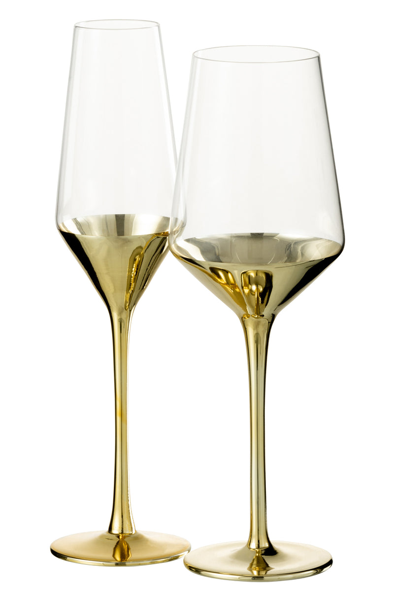 Champagneglas goud transparant