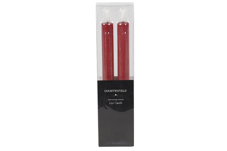 Dinerkaars lang LED rood set/2