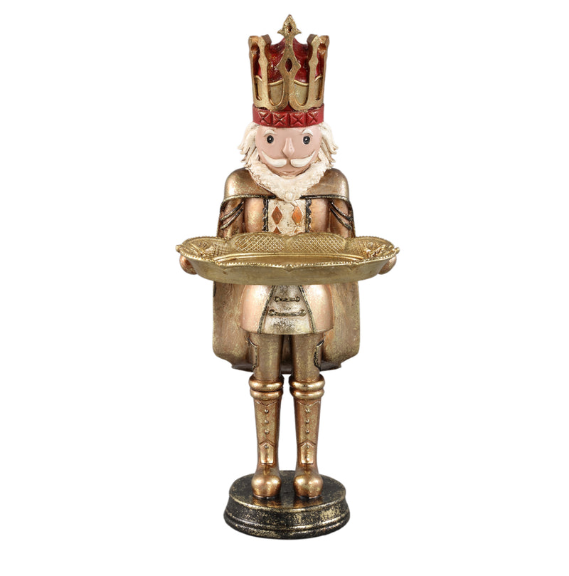 Mirre Gold poly king shaped statue with plate