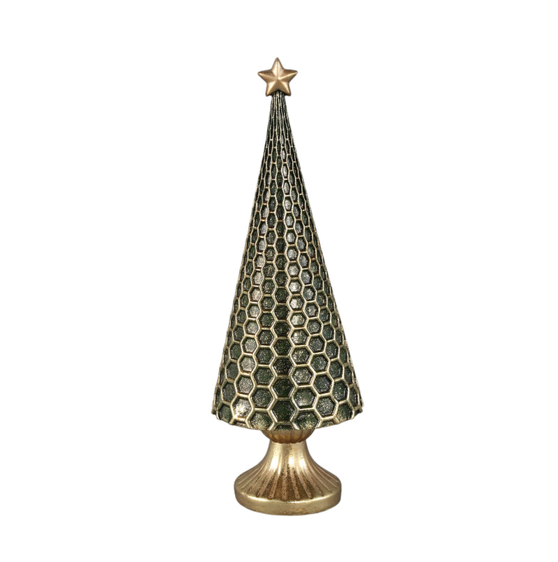 Treen Green poly tree shaped statue gold base L