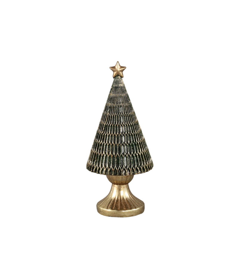 Treen Green poly tree shaped statue gold base S
