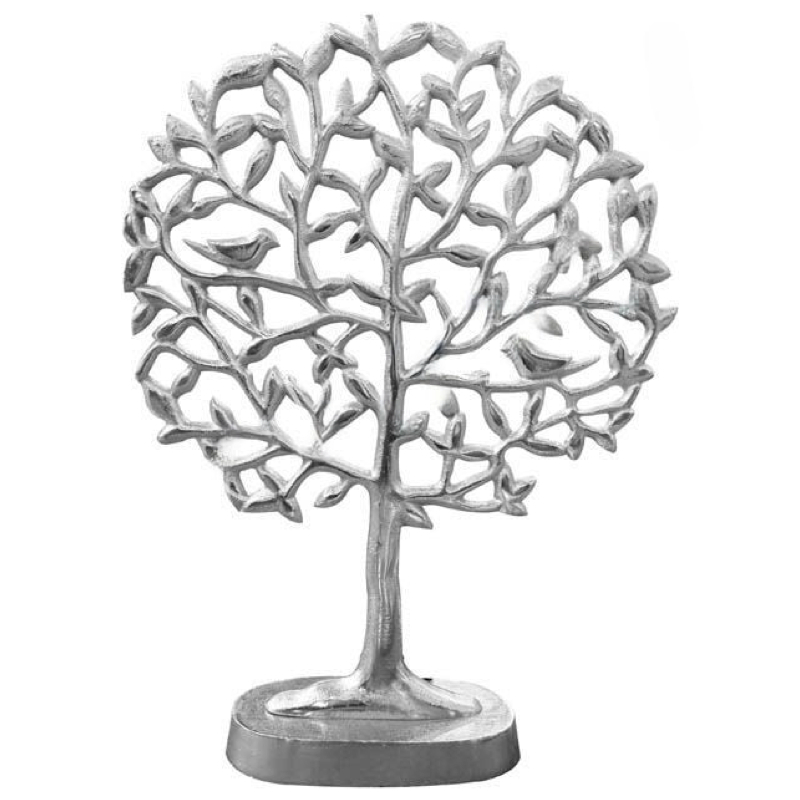 Ornament boom zilver groot
