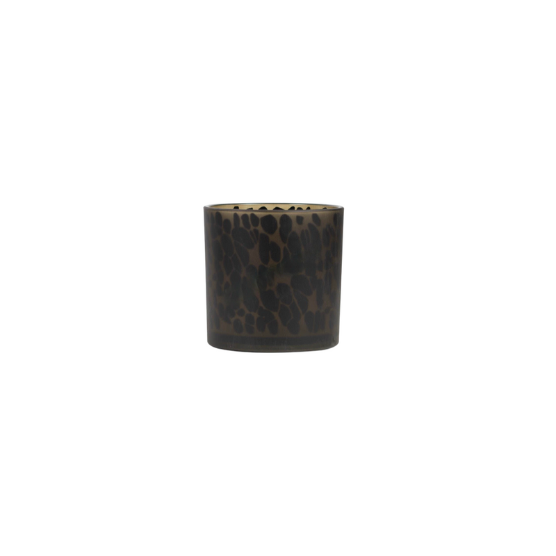 Theelicht panterprint bruin/zwart