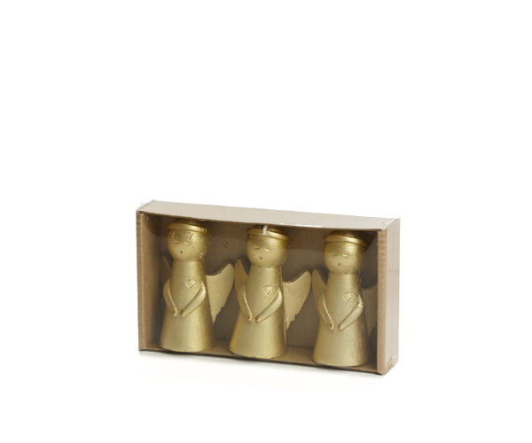 Kaars Engel Goud Set/3