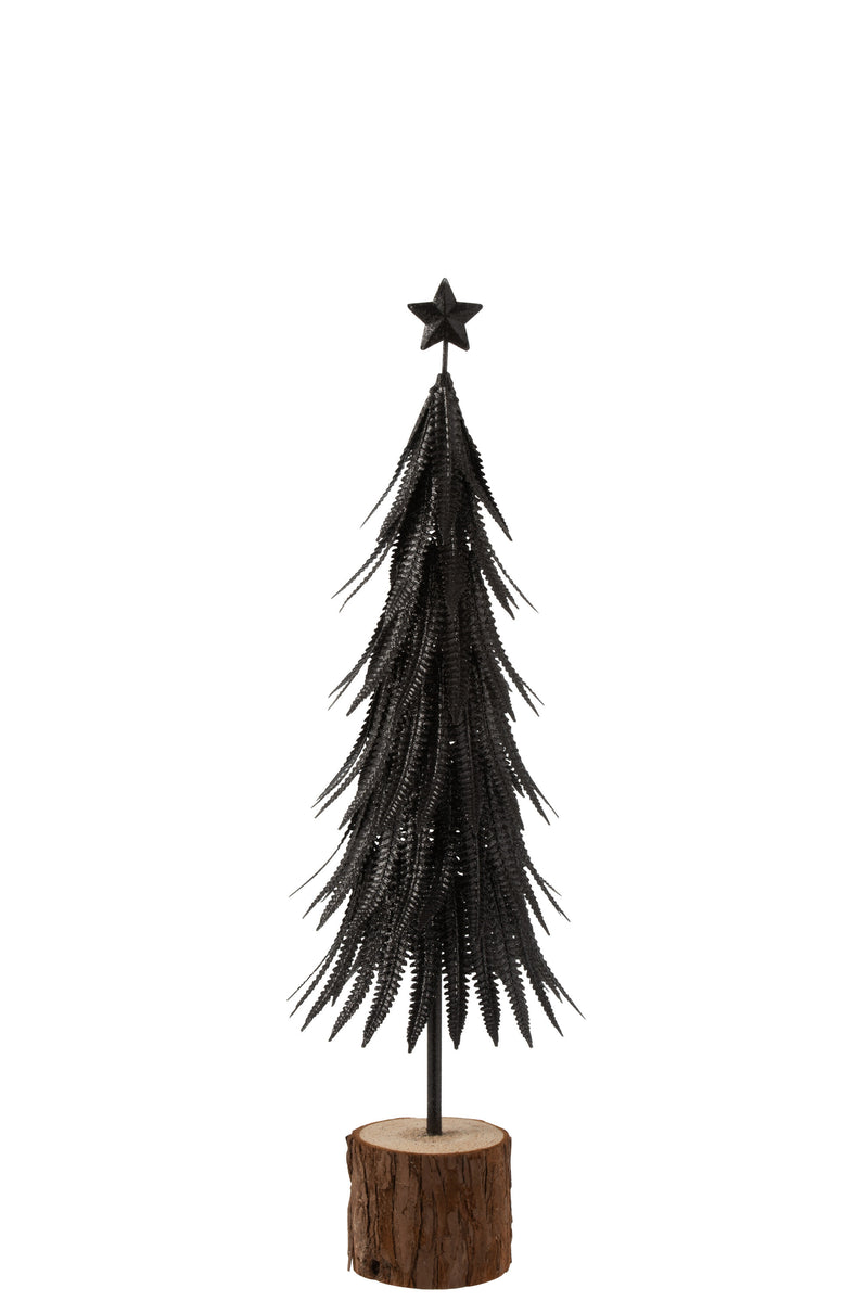 J-Line kerstboom metaal glitter zwart